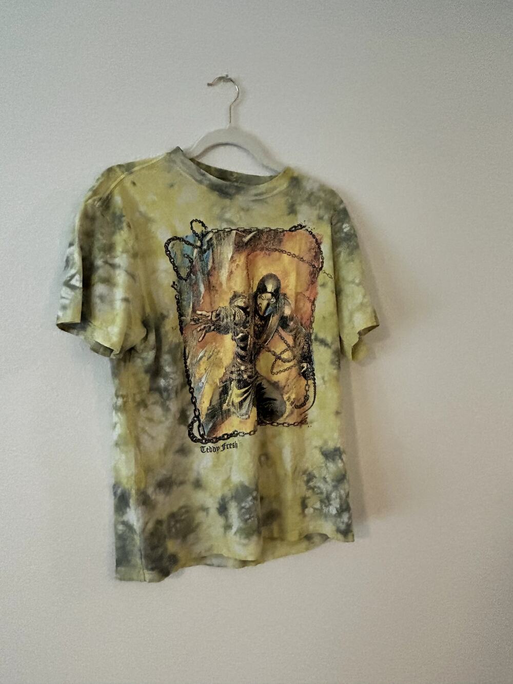 Teddy Fresh x Mortal Kombat Scorpion Tie Dye T Shirt Graphic Tee Streetwear